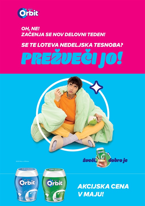 Po Orbit žvečilne gumije v trafike 3DVA, v mesecu maju po akcijski ceni.